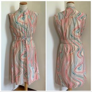 Etienne Aigner Marble Print Midi Dress sz 6